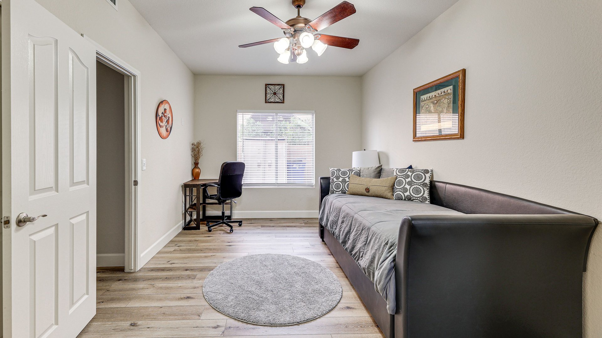 Your comfortable workspace with a stylish twin daybed on first floor