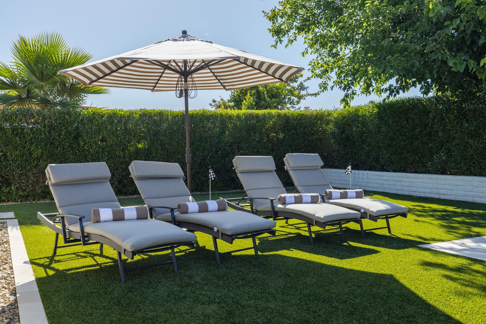 Soak up the sun in 4 plush lounge chairs