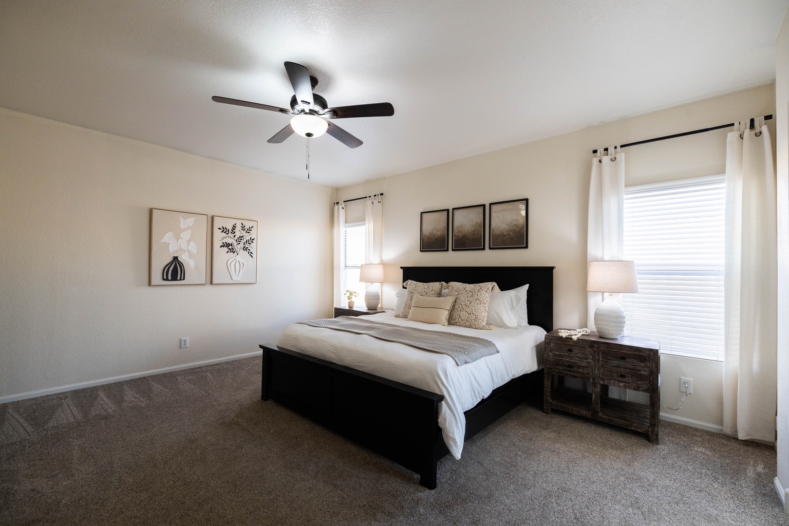 Unwind in your spacious master bedroom with a TV