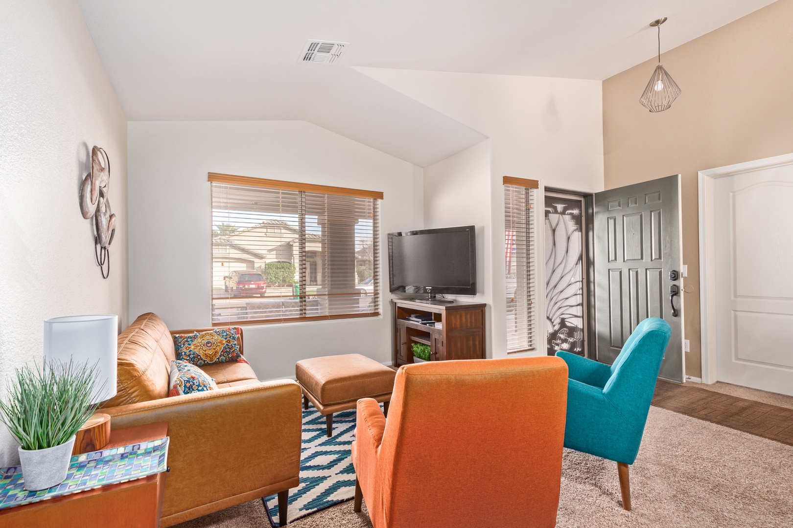 Sink into vibrant seating with your favorite show