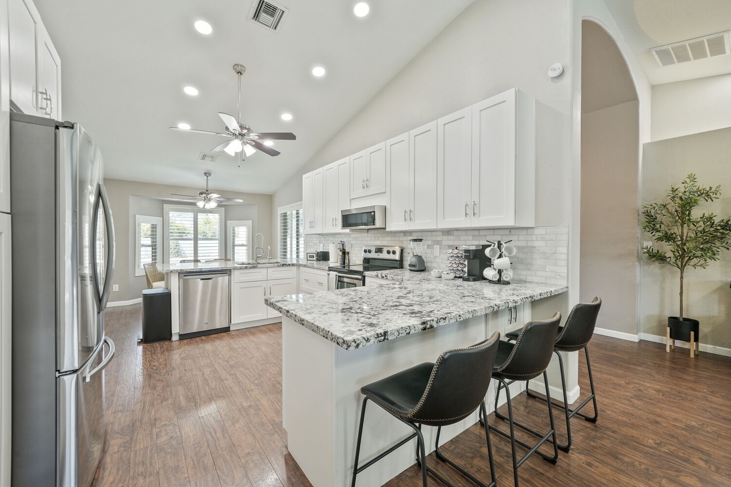 Step into your bright, fully-equipped kitchen