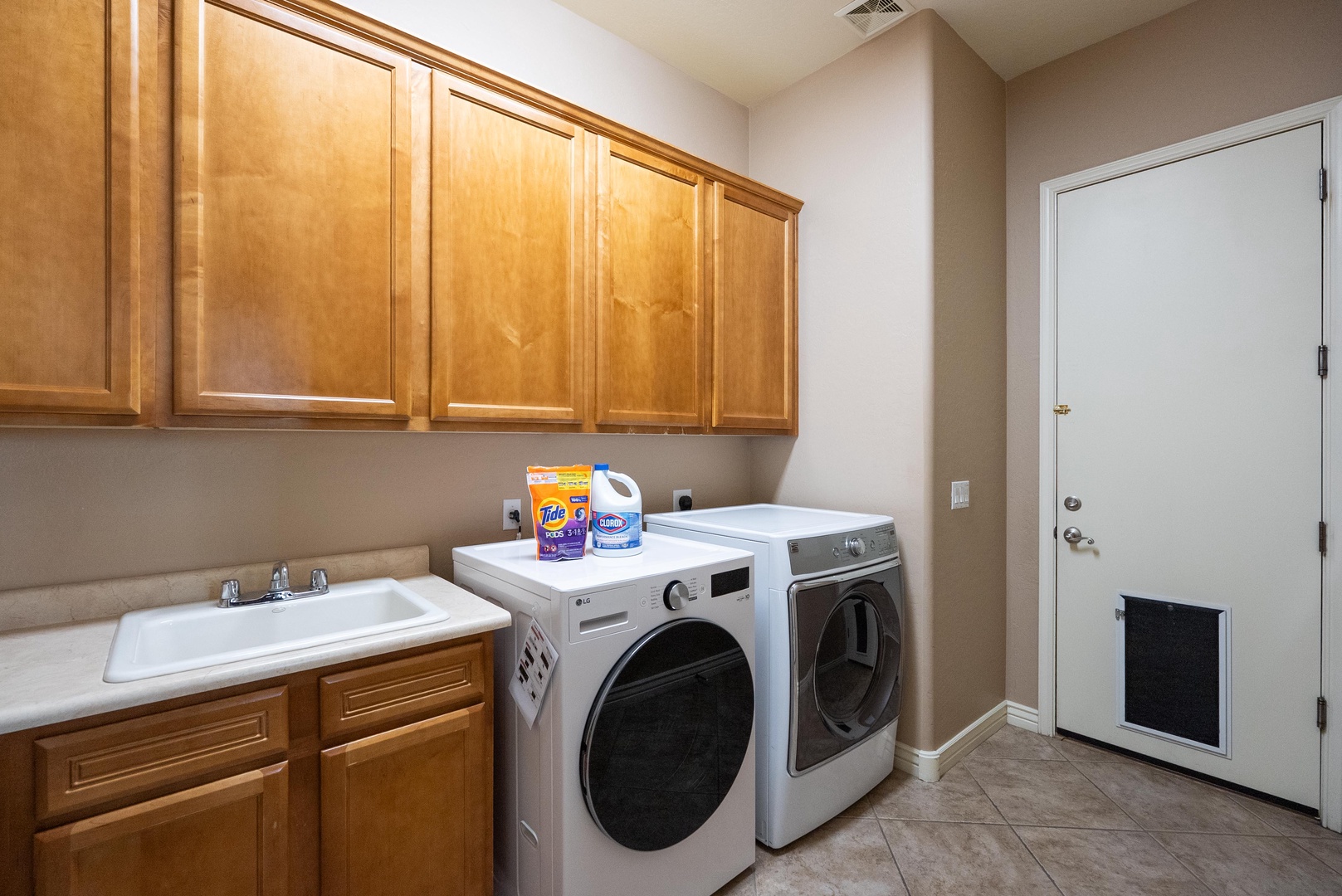 On site laudry room with washer and dryer so you can pack light