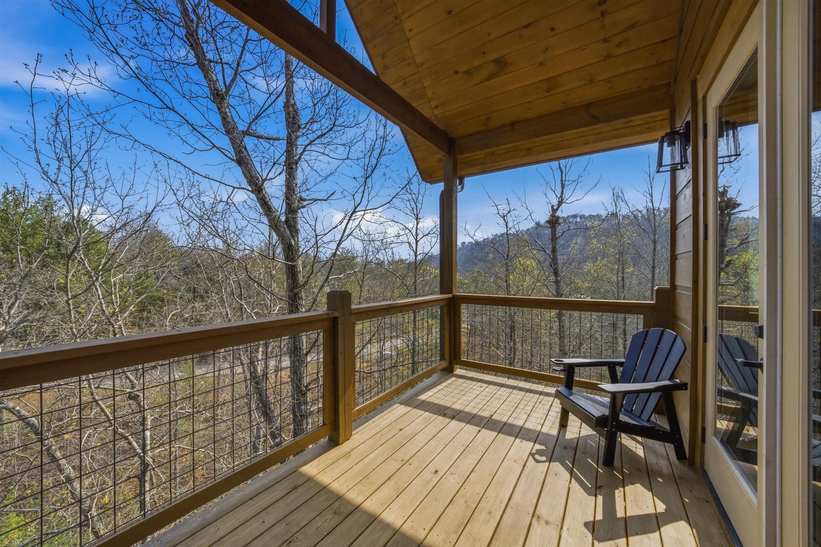 Relax on your private deck with mountain views, sipping morning coffee as gentle breezes flow through the trees.