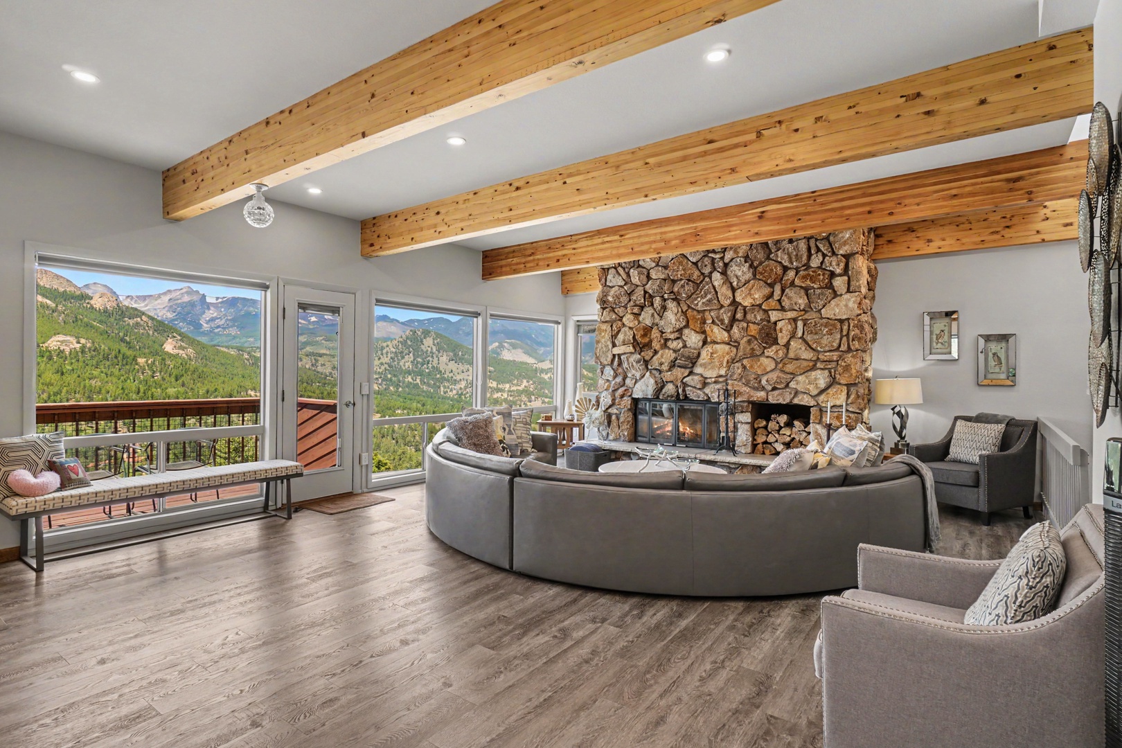Your bright, open living space provides gorgeous views of the Continental Divide.