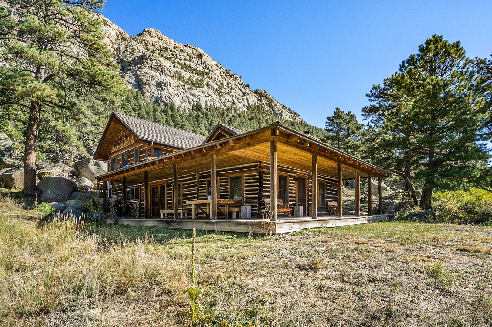 Exterior with wrap around deck