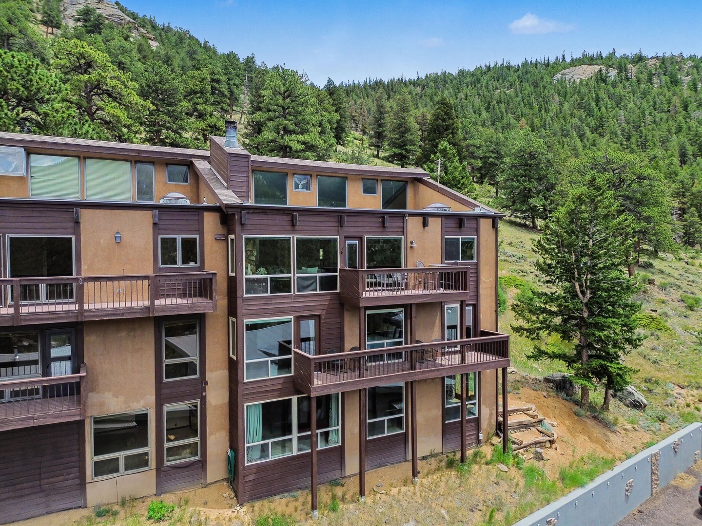 Aerial view of the property.