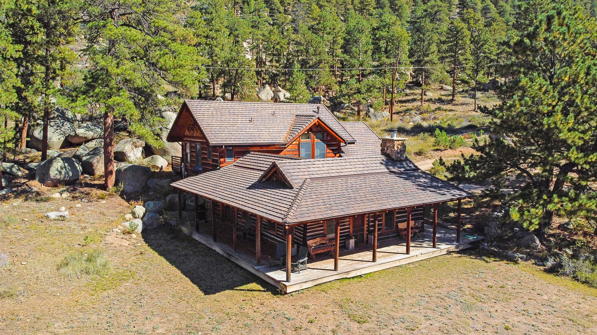 Exterior view of property and surrounding land