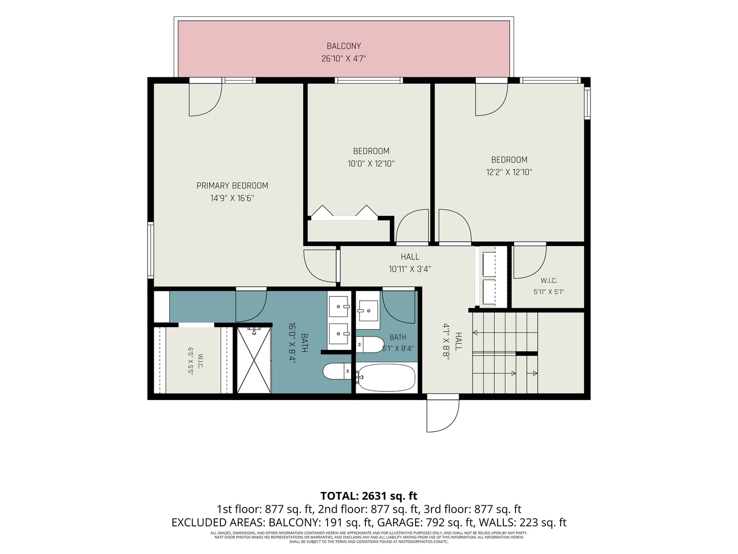 The mid-level floor plan offers three comfortable bedrooms, including a generous primary suite, two full bathrooms, a convenient laundry space and easy access to a shared balcony.