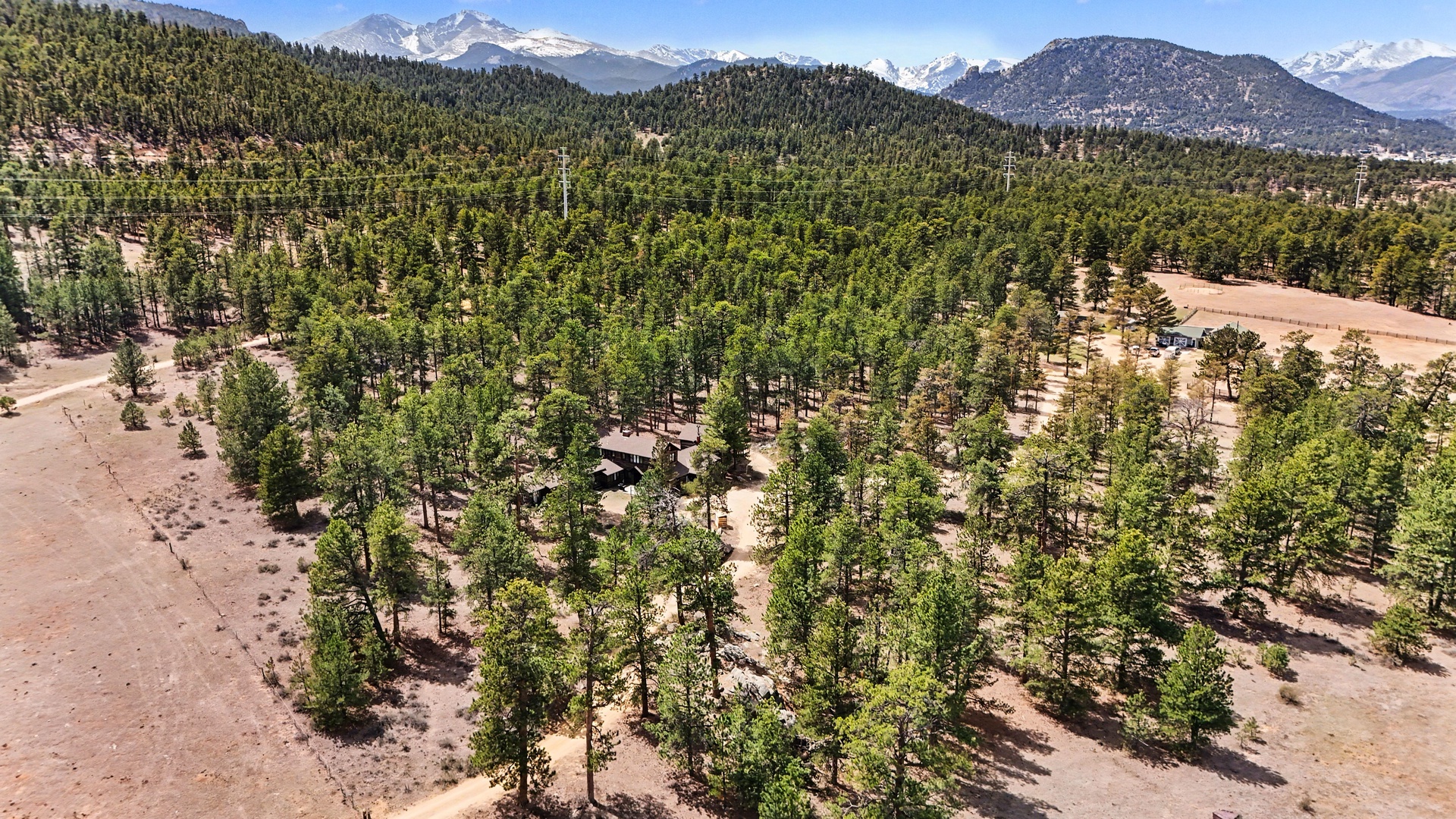 Beautiful aerial view with Continental Divide in the background.