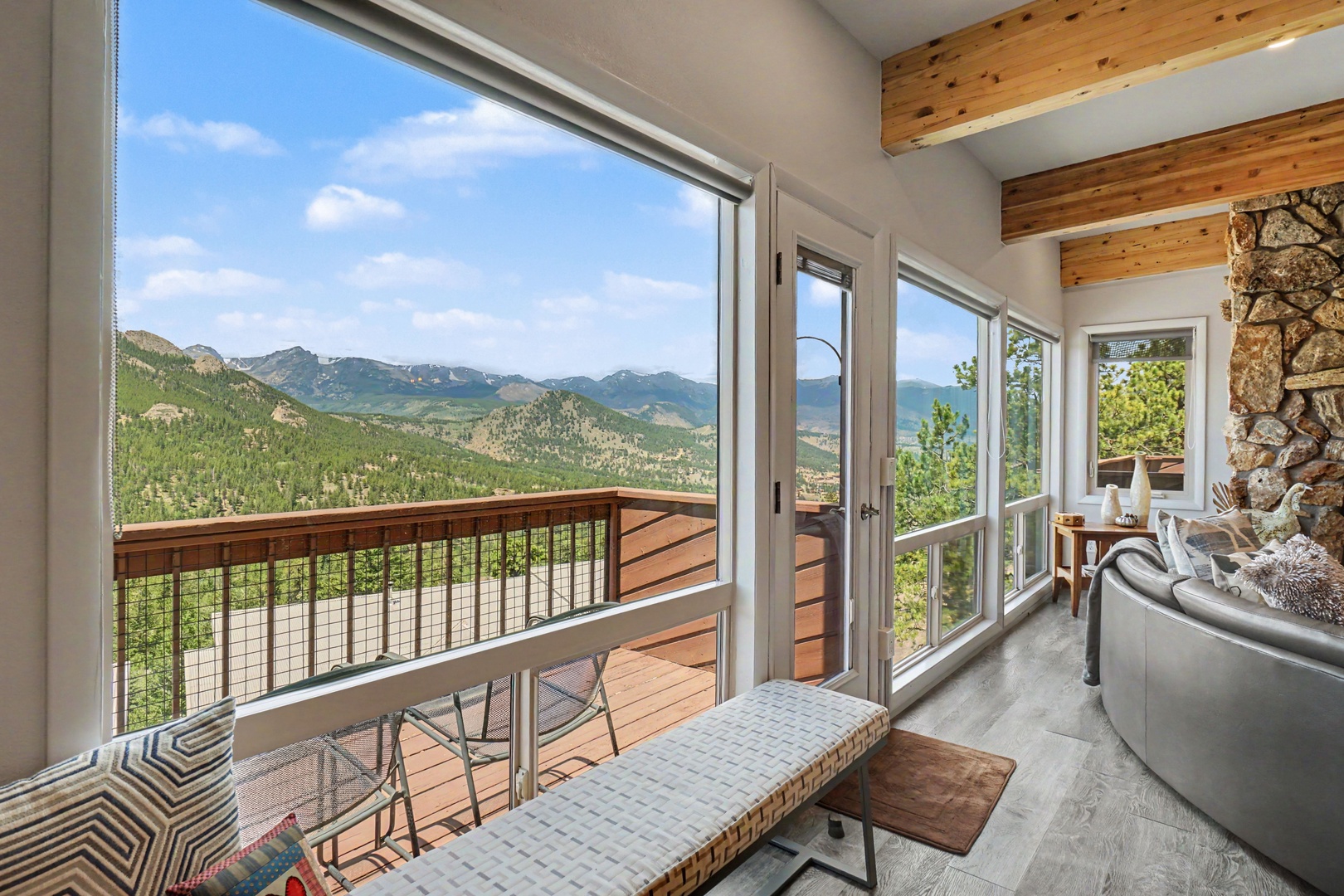 Step onto your main level balcony with views of Rocky Mountain National Park.