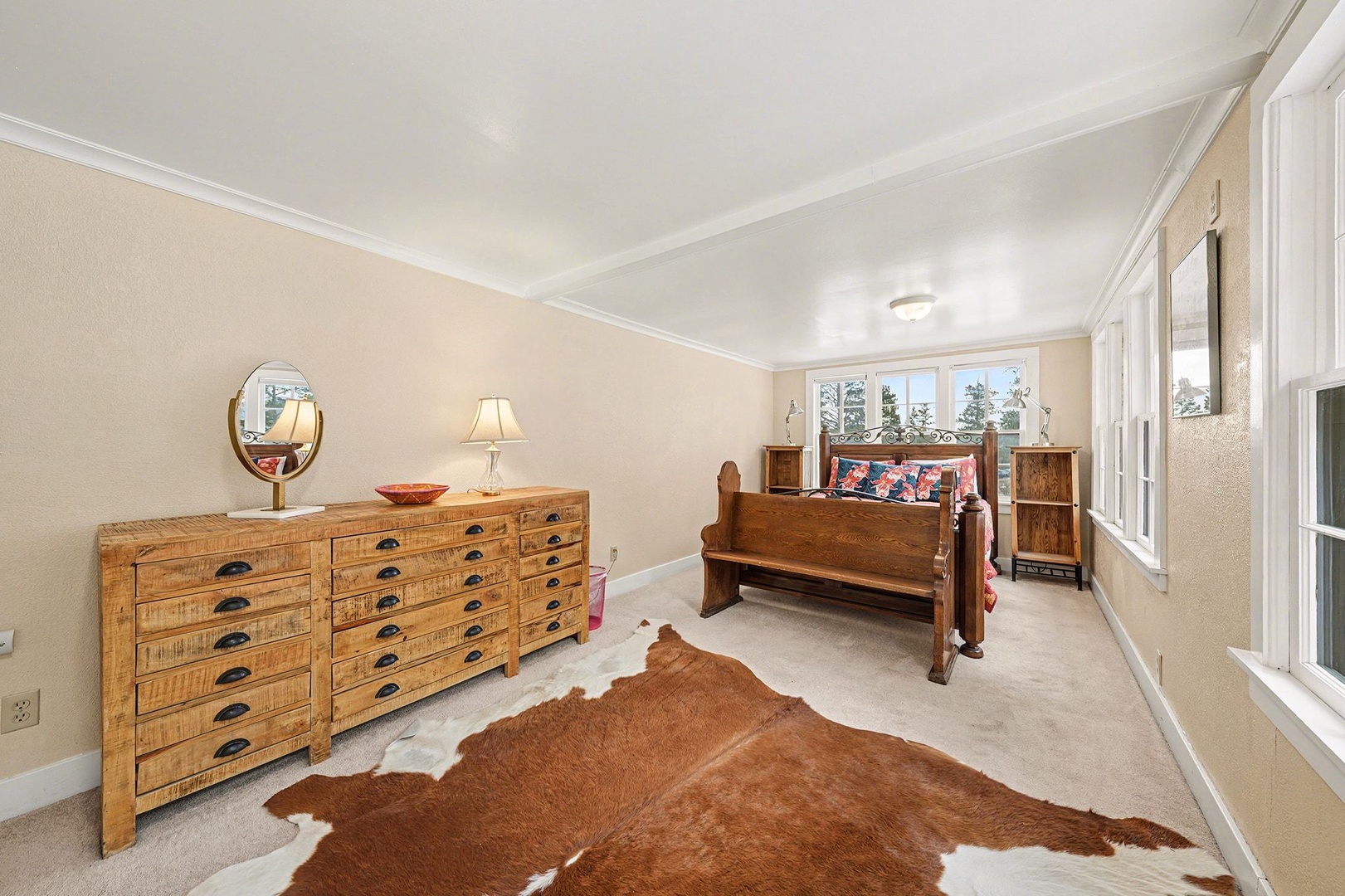 Twin Fawns first bedroom bed and dresser