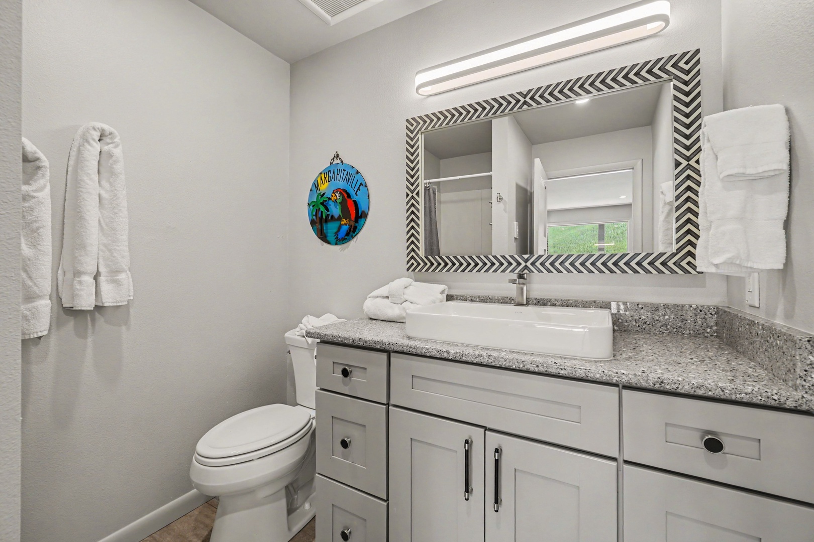 Lower level bathroom with shower.