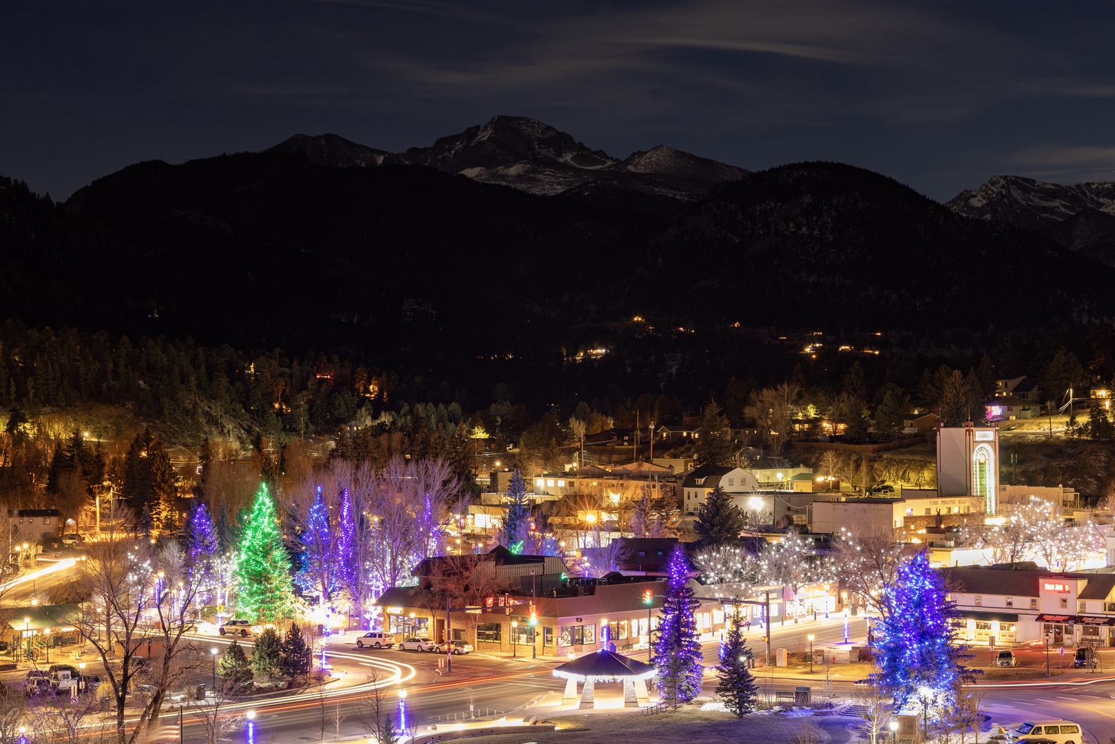 The town of Estes Park in winter.