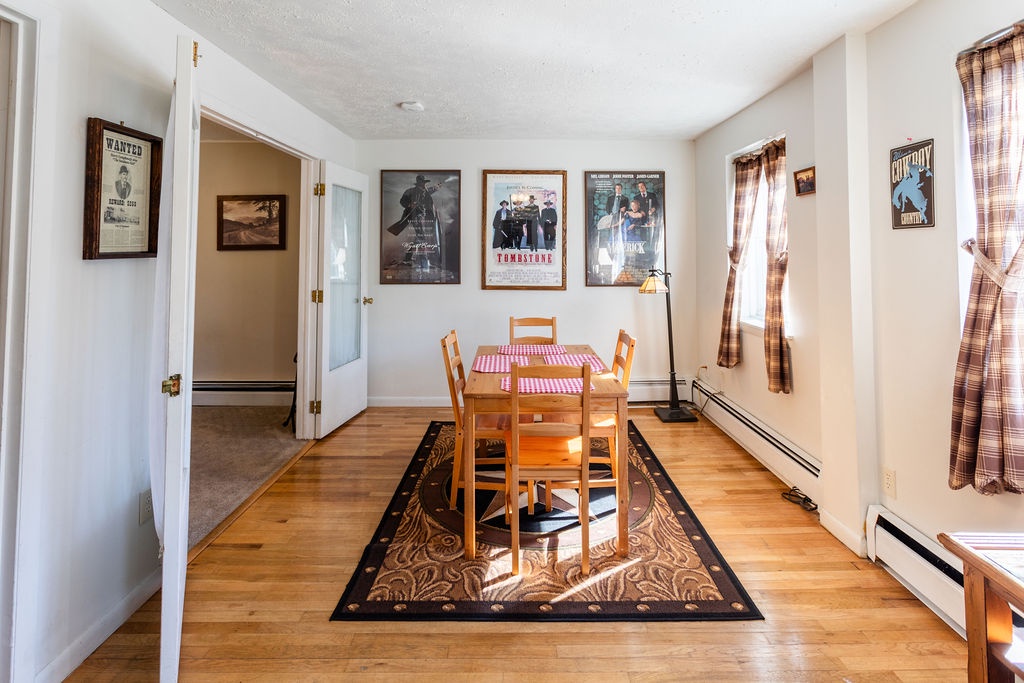 Gather around your cozy dining table, surrounded by Western movie posters and warm Old West  charm that makes every supper feel special.