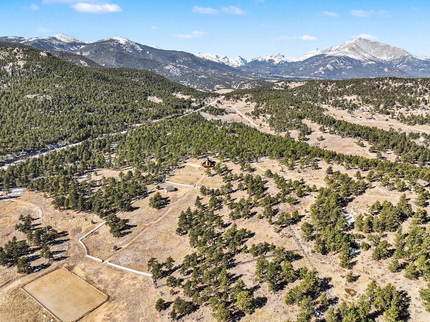 A beautiful aerial view of the mountains that surround the home.