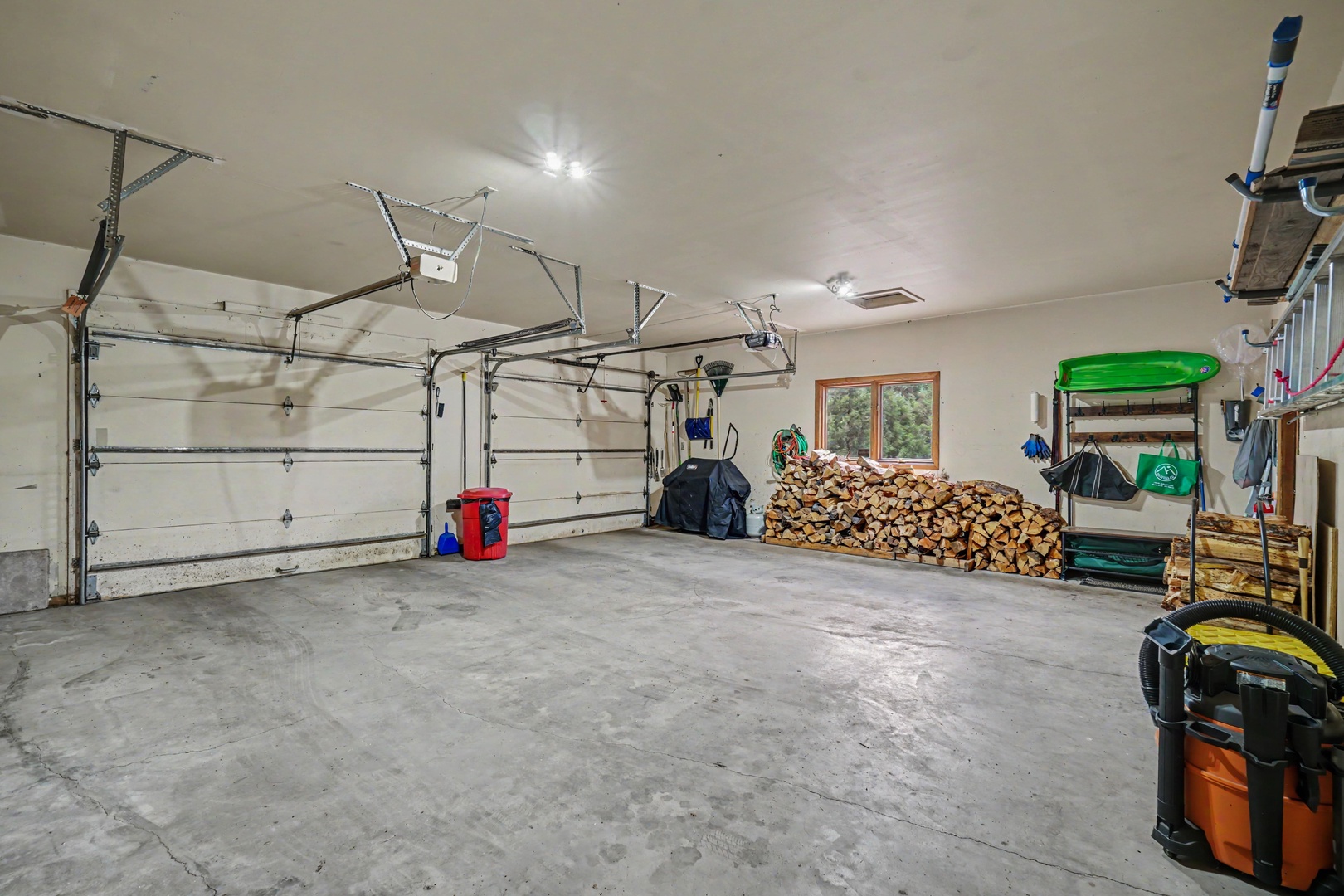 This spacious two-car garage offers ample covered parking for your vehicles.
