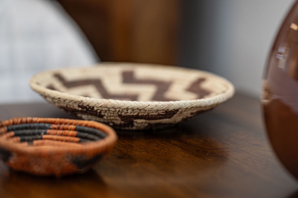 Handwoven baskets add authentic charm to your space, reflecting thoughtful cultural touches throughout your stay.