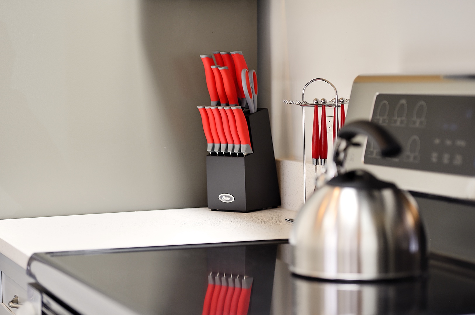 Your fully-equipped kitchen features quality knife sets and modern appliances, making meal preparation effortless during your stay.