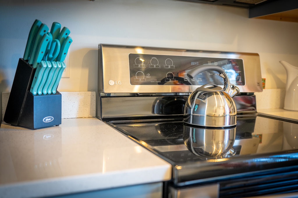 Your fully equipped kitchen features modern appliances and quality cookware, making meal prep a joy during your stay.