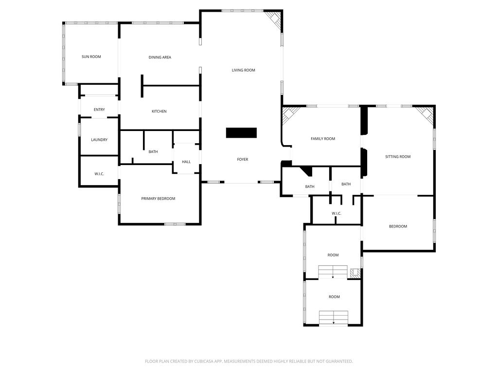 Detailed floor plan showcasing the spacious layout with multiple bedrooms, bathrooms, and living areas for your group.