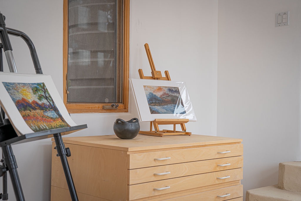 Express your creativity in your private art studio, complete with easels, paints, and everything needed for your masterpiece.