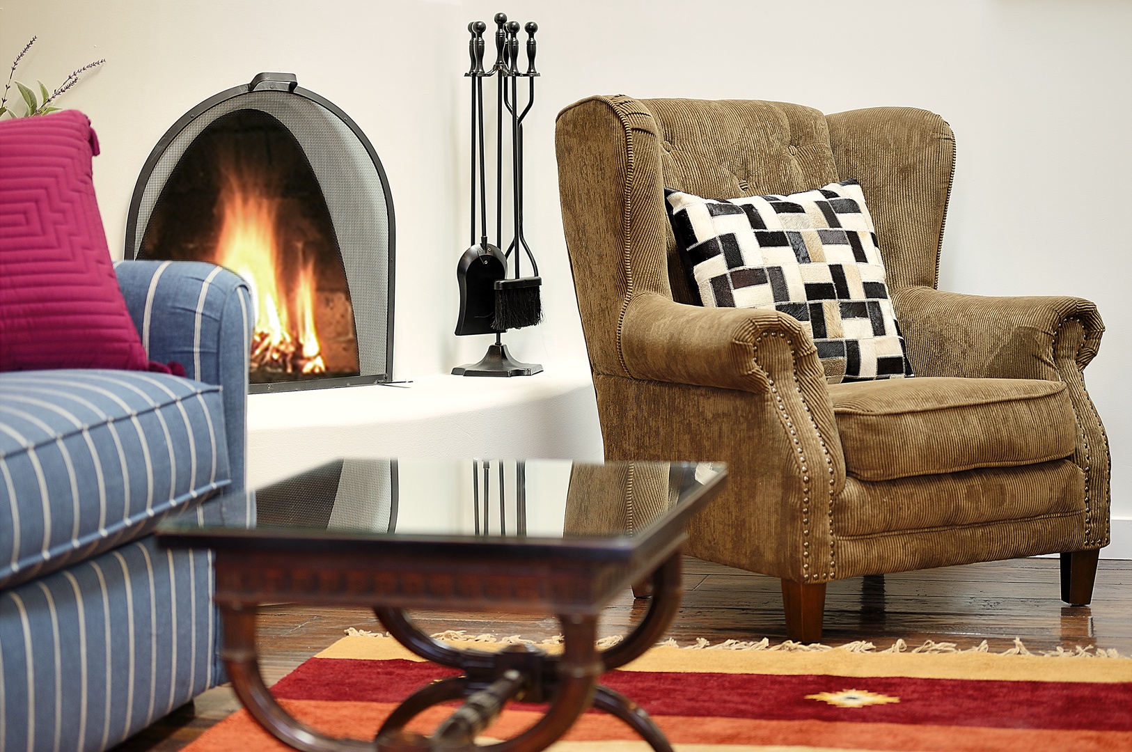 Curl up in this cozy armchair.