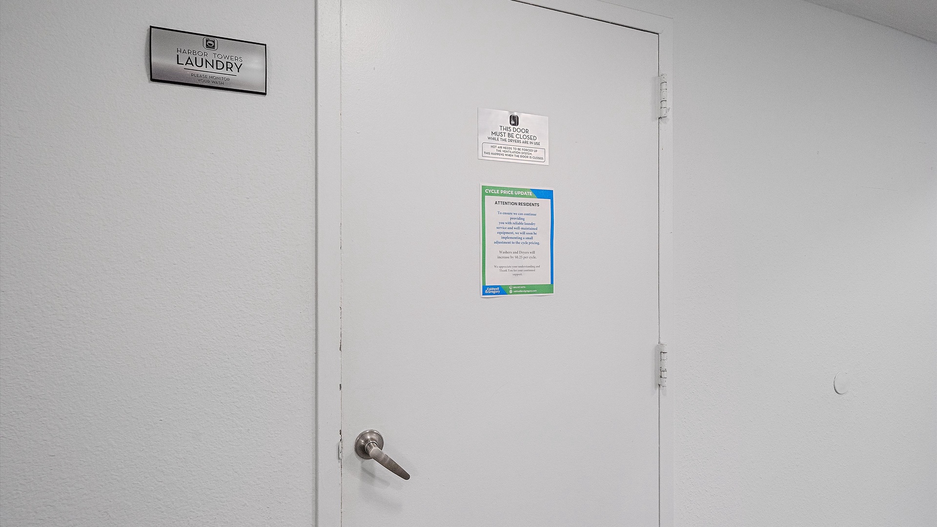 Convenient on-site laundry facilities are available for your stay, with clear instructions and hours posted for easy access.