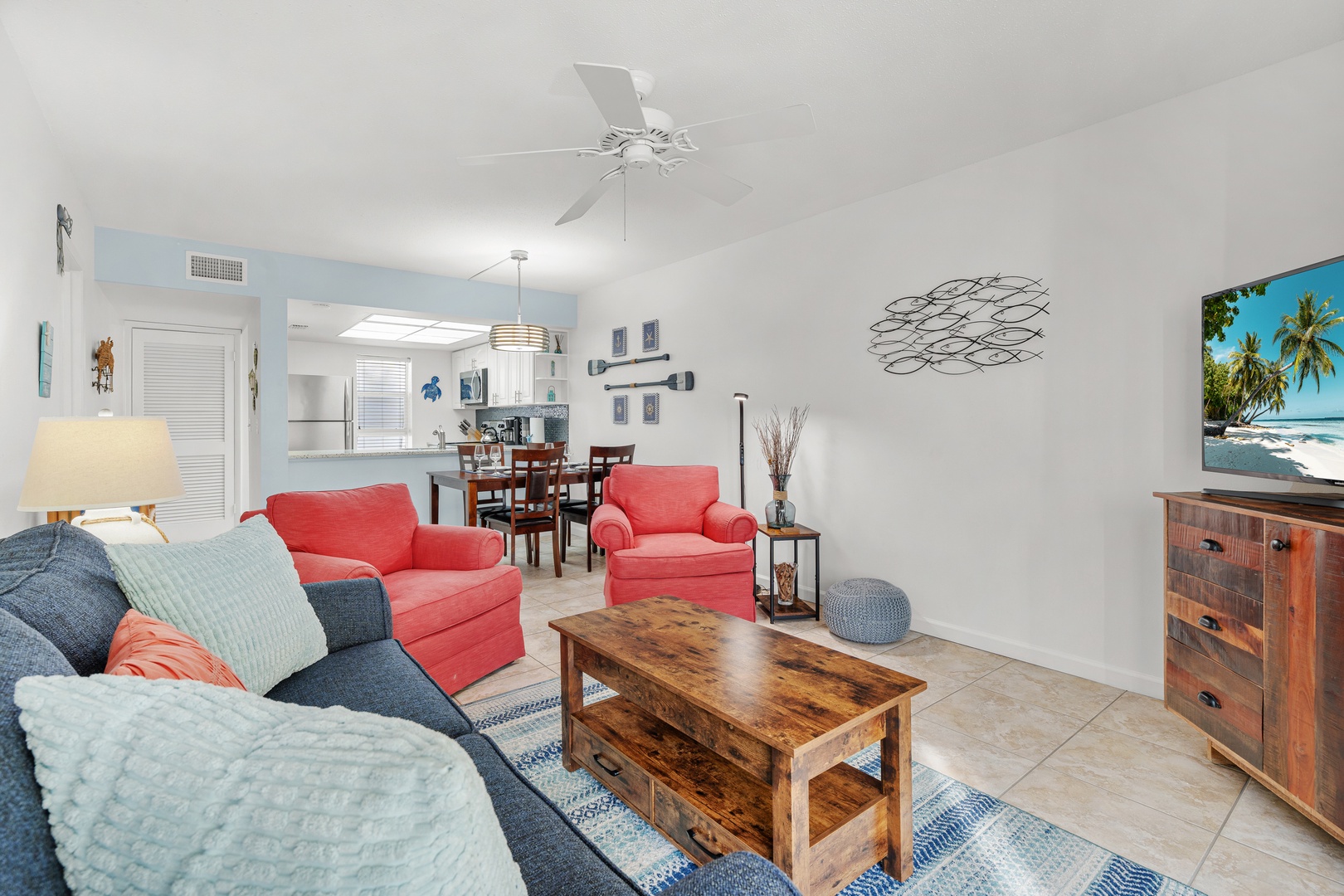 Inviting open living space perfect for socializing or streaming your favorites shows or movies.