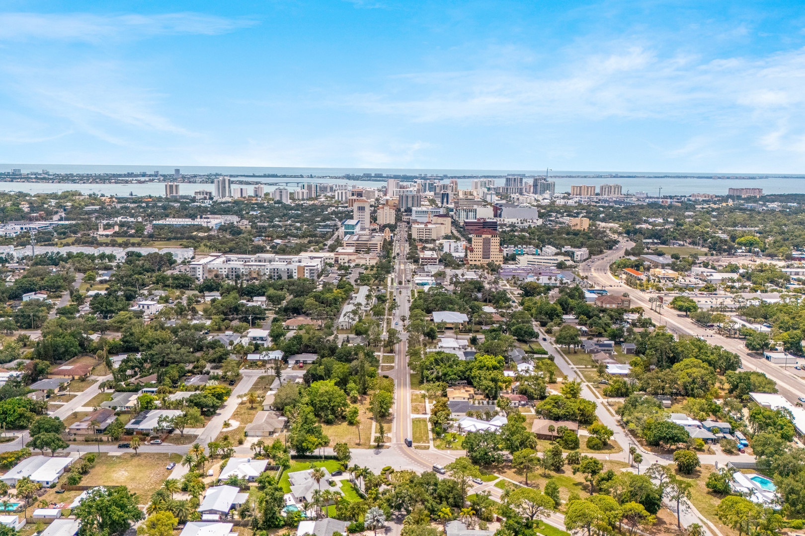 Aerial view of Downtown Sarasota.