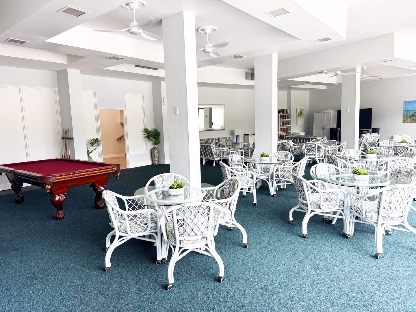 Relax in this bright communal space where you can enjoy pool games, casual dining, or simply unwind with fellow guests.