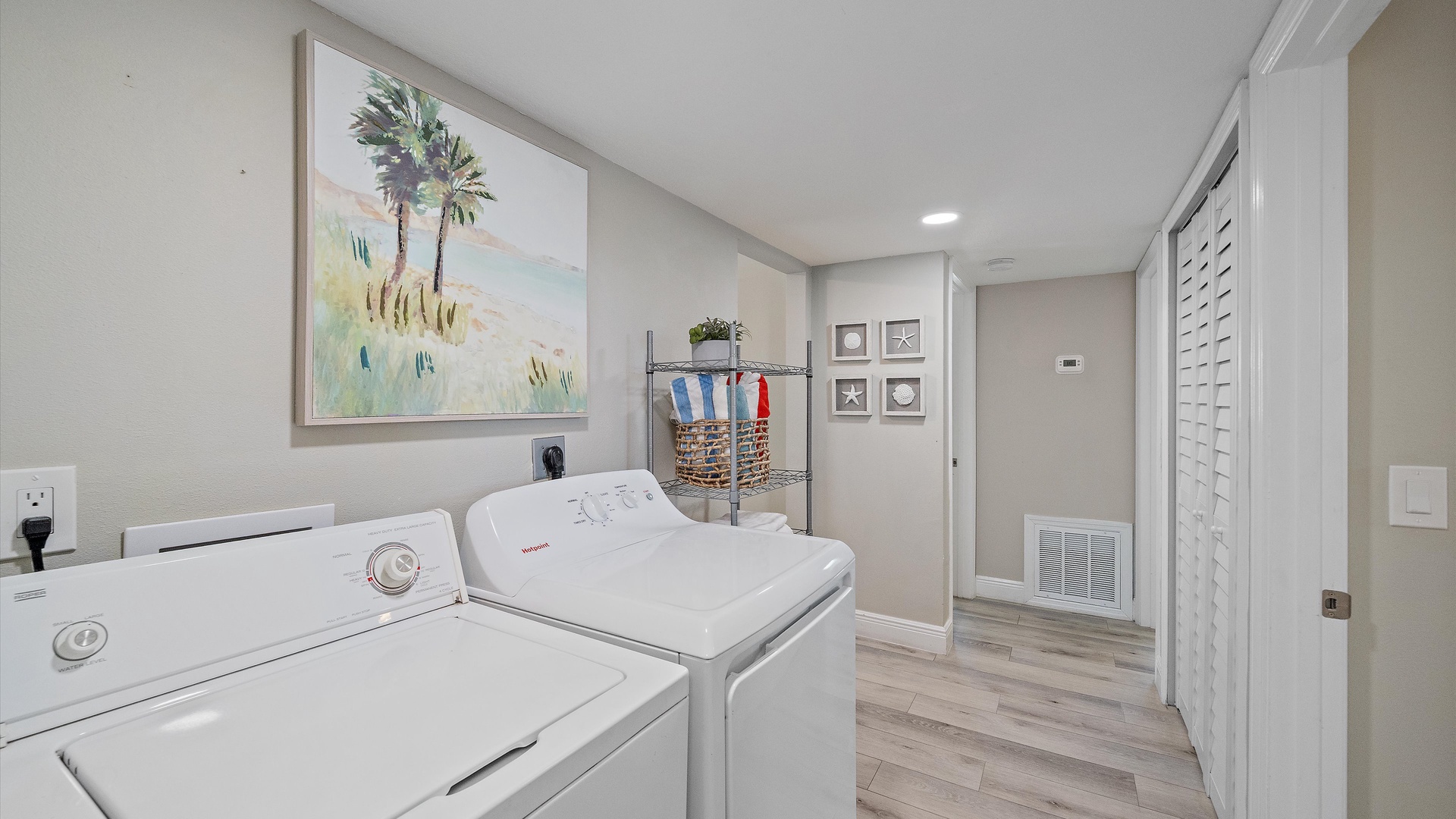 Your dedicated laundry space makes it easy to pack light and keep fresh linens on hand throughout your stay.