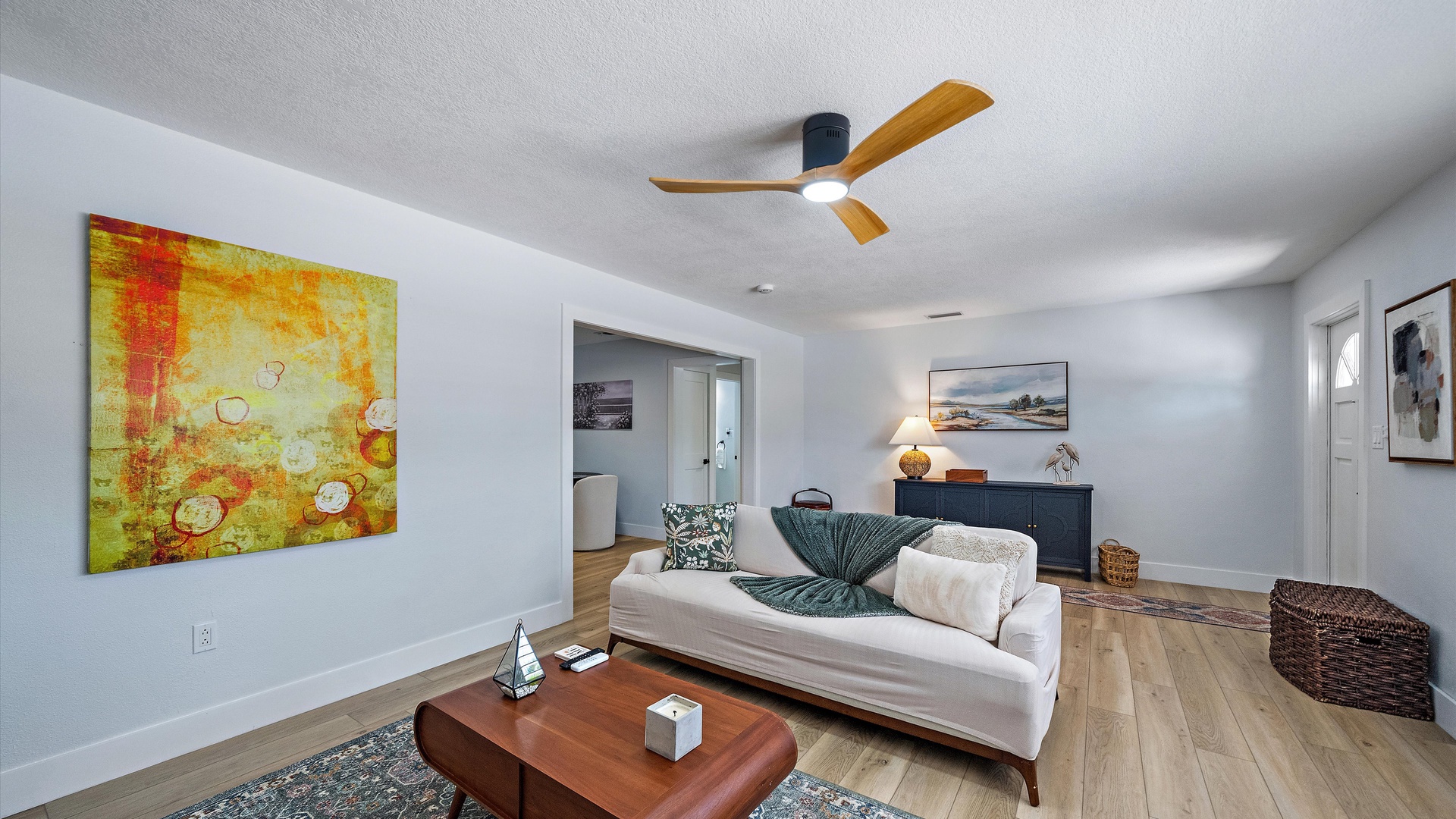 Unwind in your bright, airy living space with modern ceiling fan and plenty of room to relax after exploring the area.