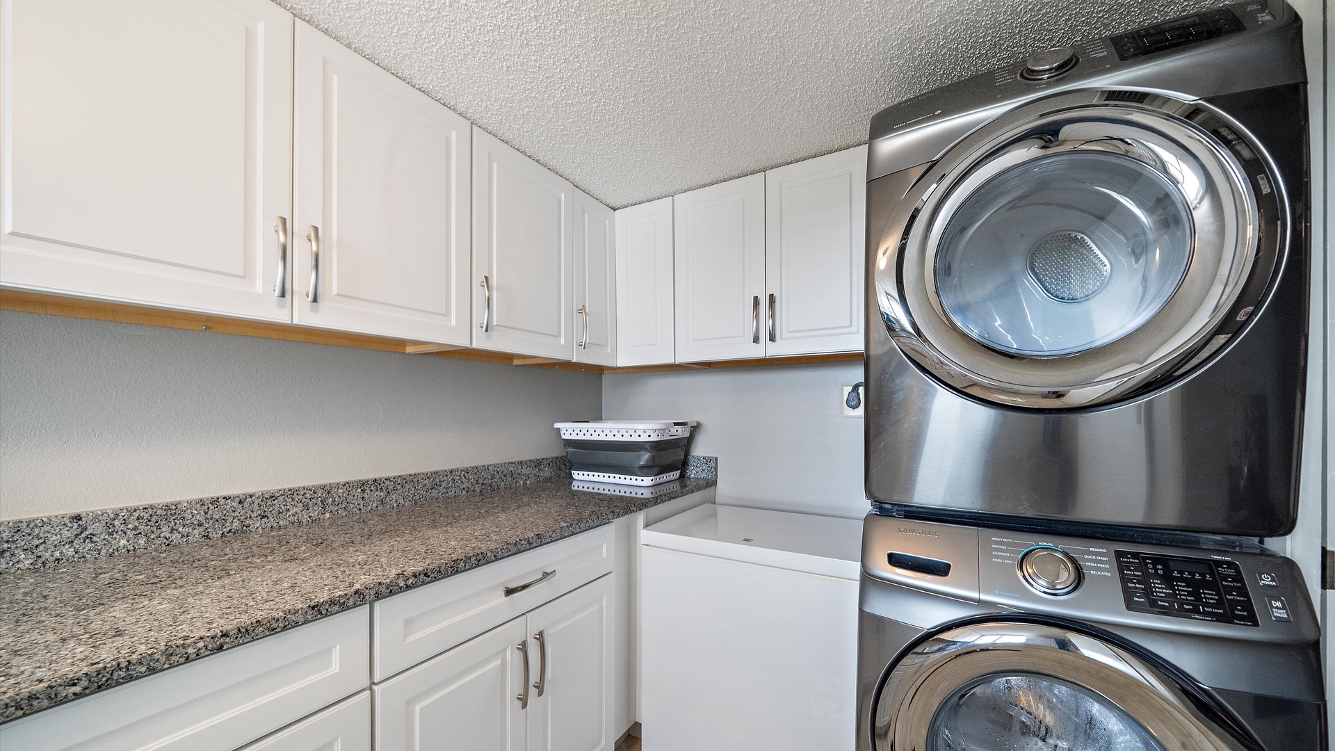 Your dedicated laundry space makes staying longer feel effortless, with modern appliances and ample storage for all your travel essentials.