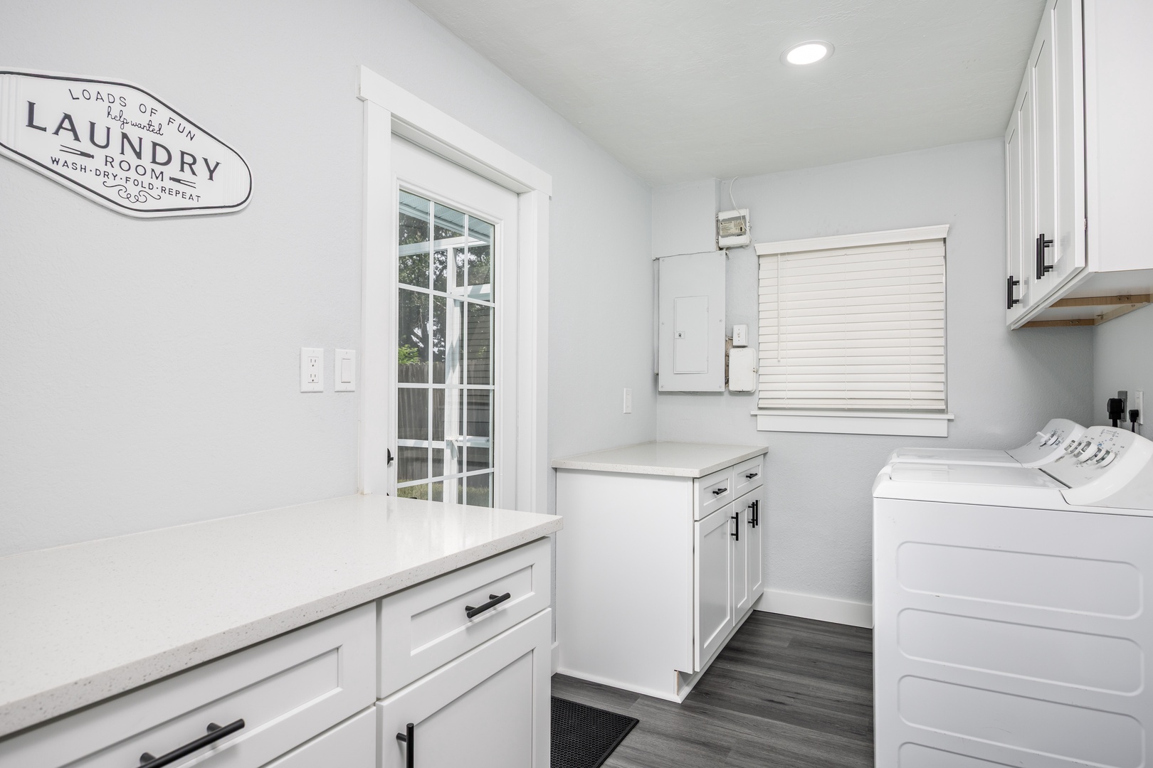 Your dedicated laundry space makes staying fresh effortless with modern washer, dryer, and plenty of storage for all your belongings.