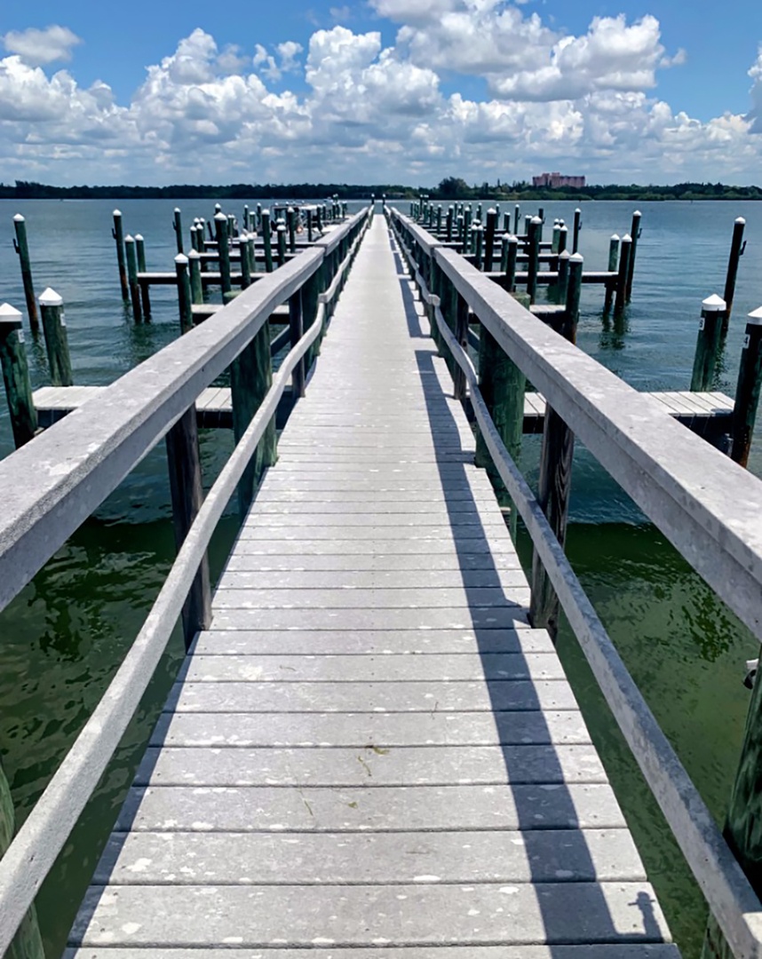 Community docks available on Sarasota Bay.