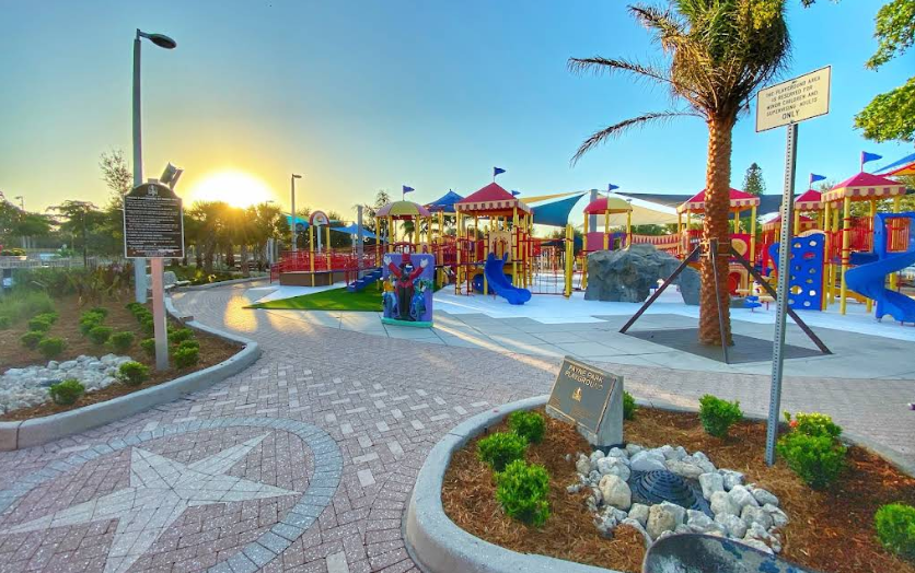 Payne Park Circus Themed Playground Just 2-Minutes Away! Perfect for families traveling with children.