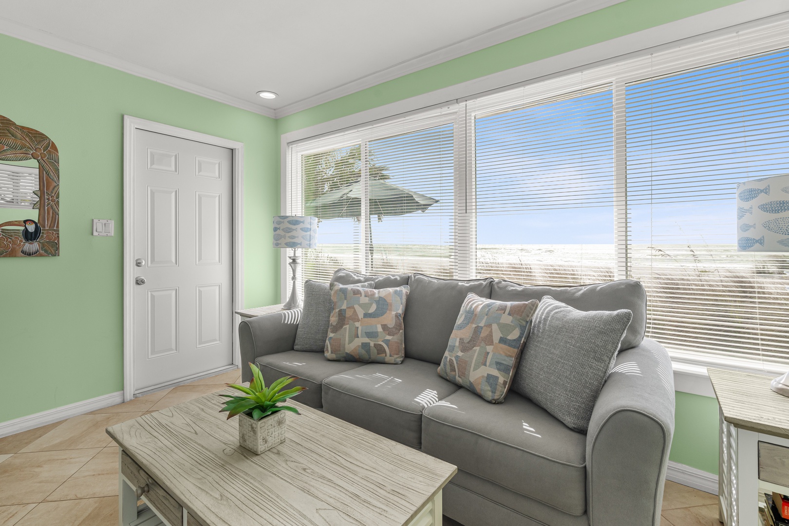 Enjoy beachfront views of Longboat Key right outside your window.