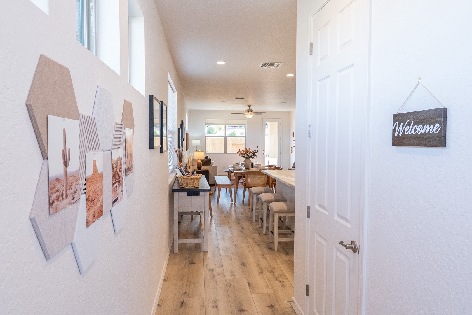 Entrance with hall storage and slippers for your stay