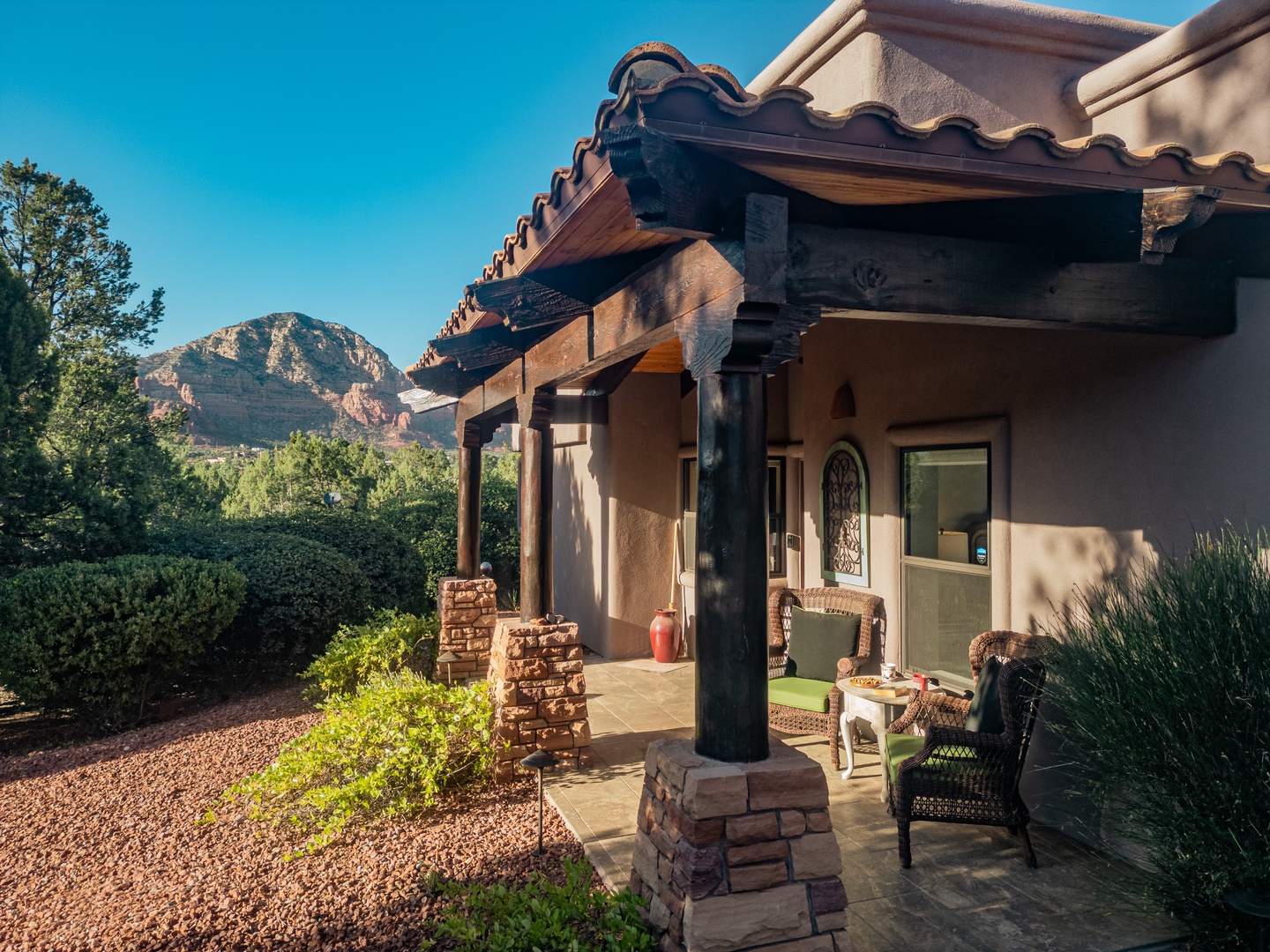 Southwestern charm meets breathtaking red rock vistas at your entrance