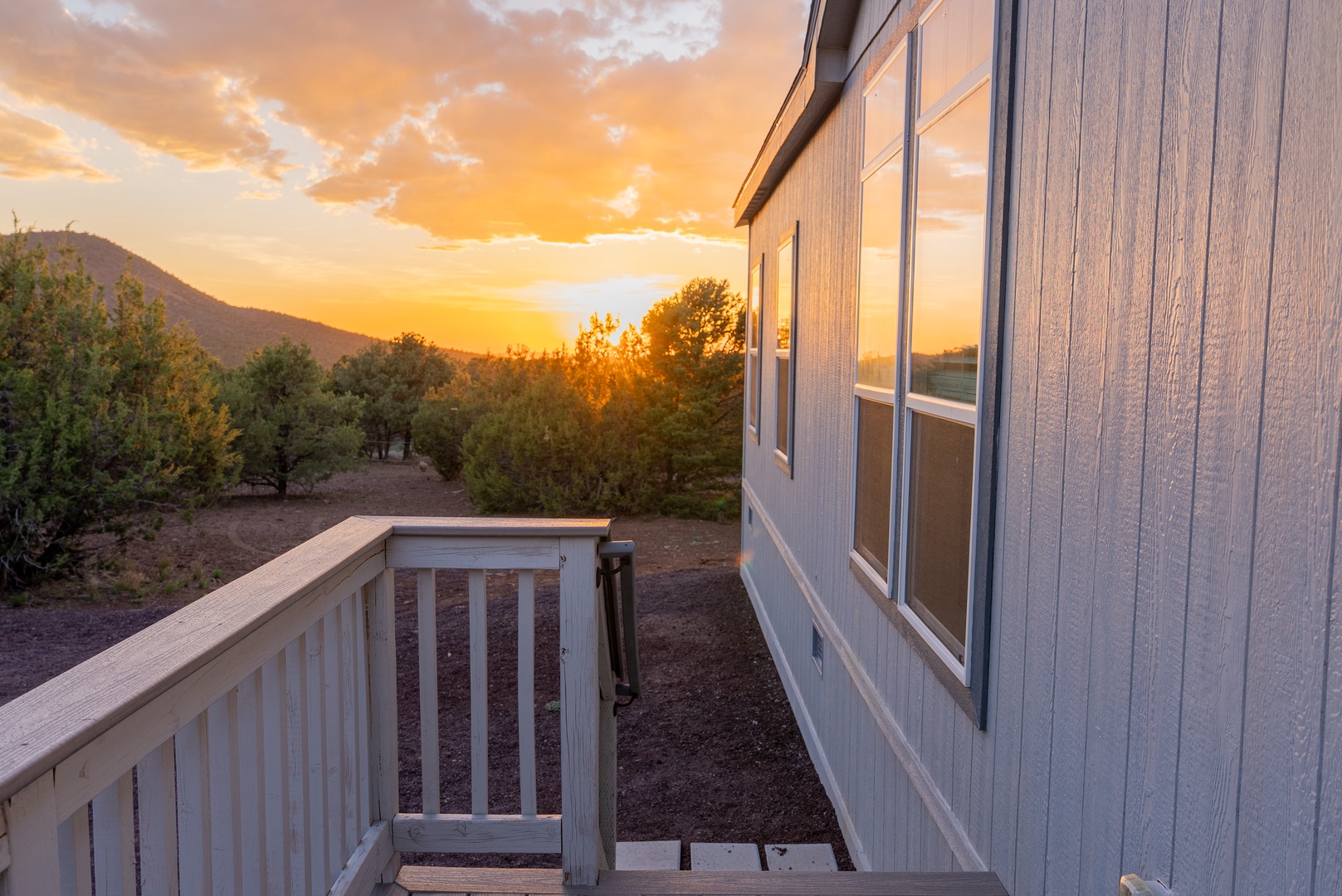 View from the front porch at Hummingbird Hideaway.
