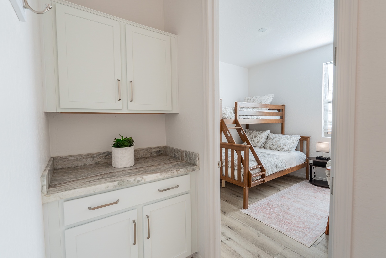 Kids will love sharing adventures in this cozy bunk bed