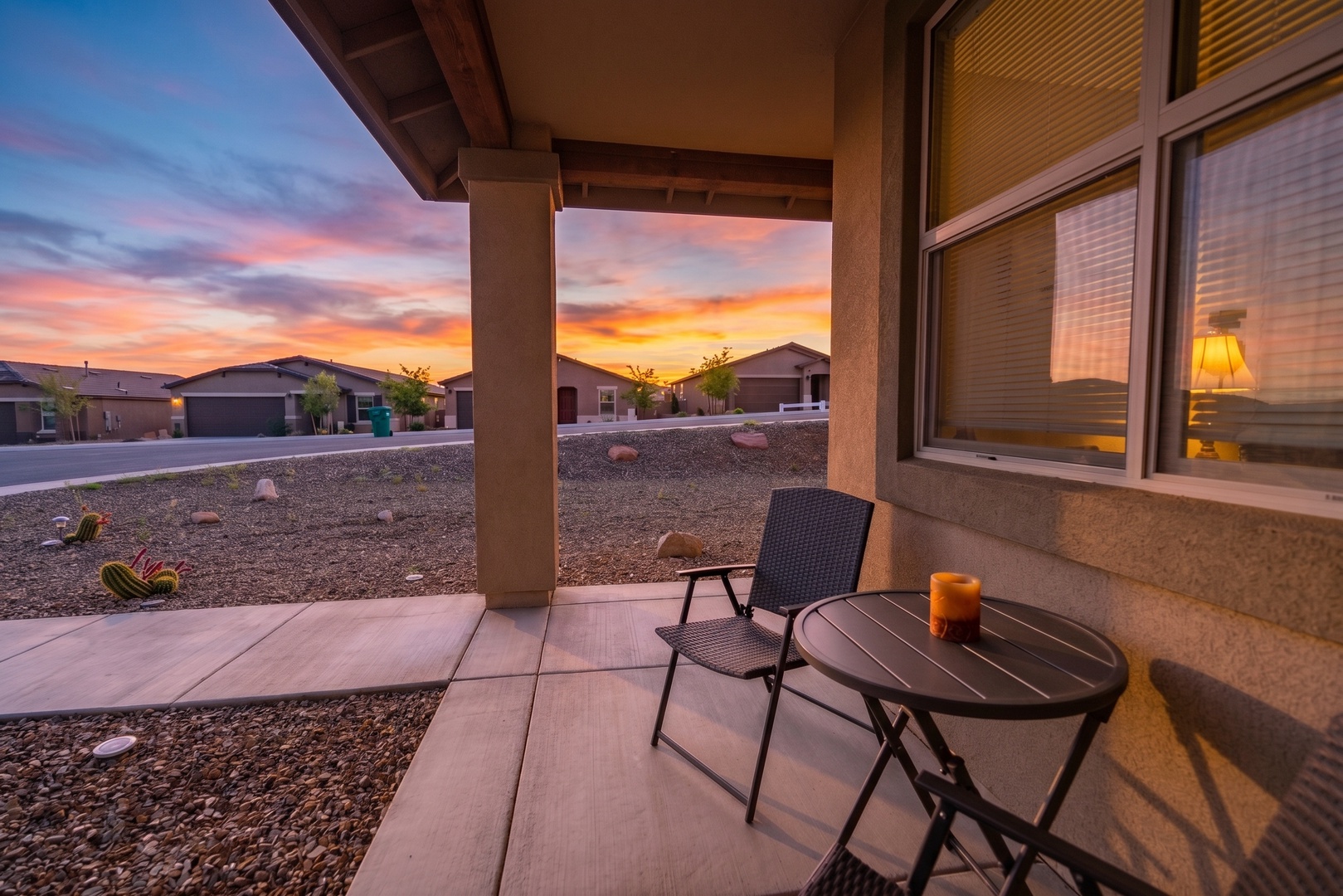 A peaceful neighborhood with views from the front porch.