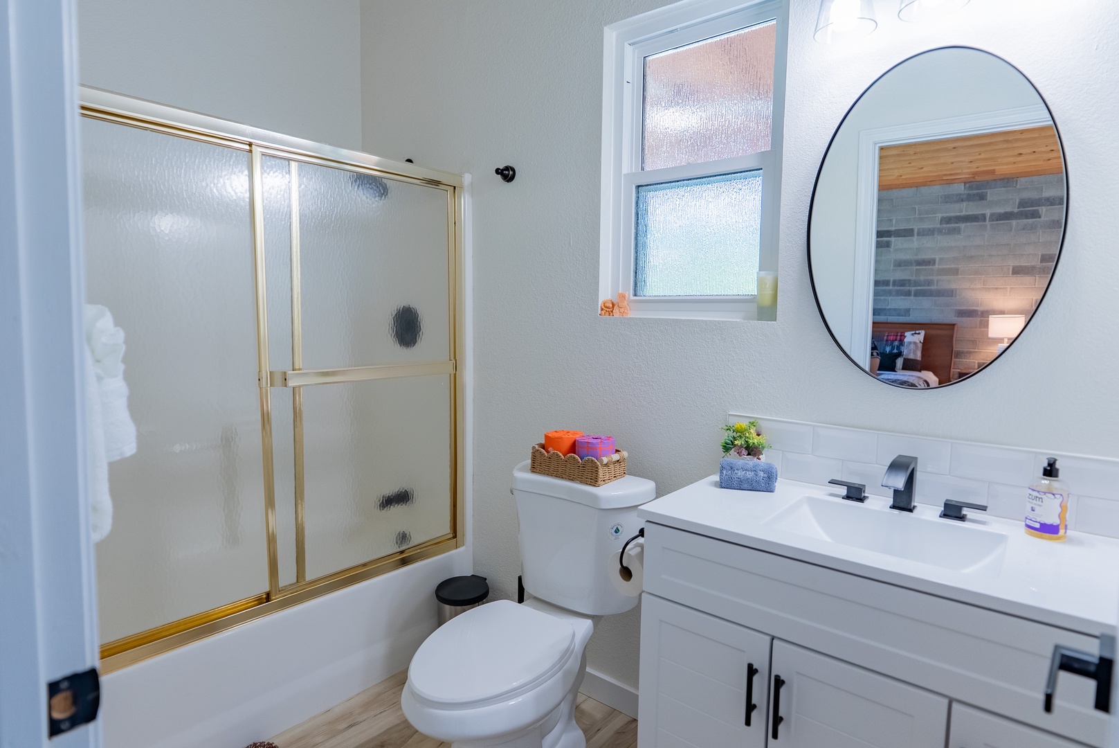 Private bath and shower tub combo