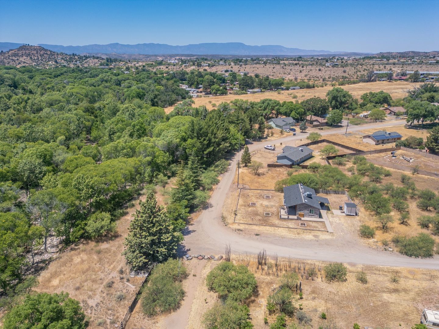 Aerial view of the property