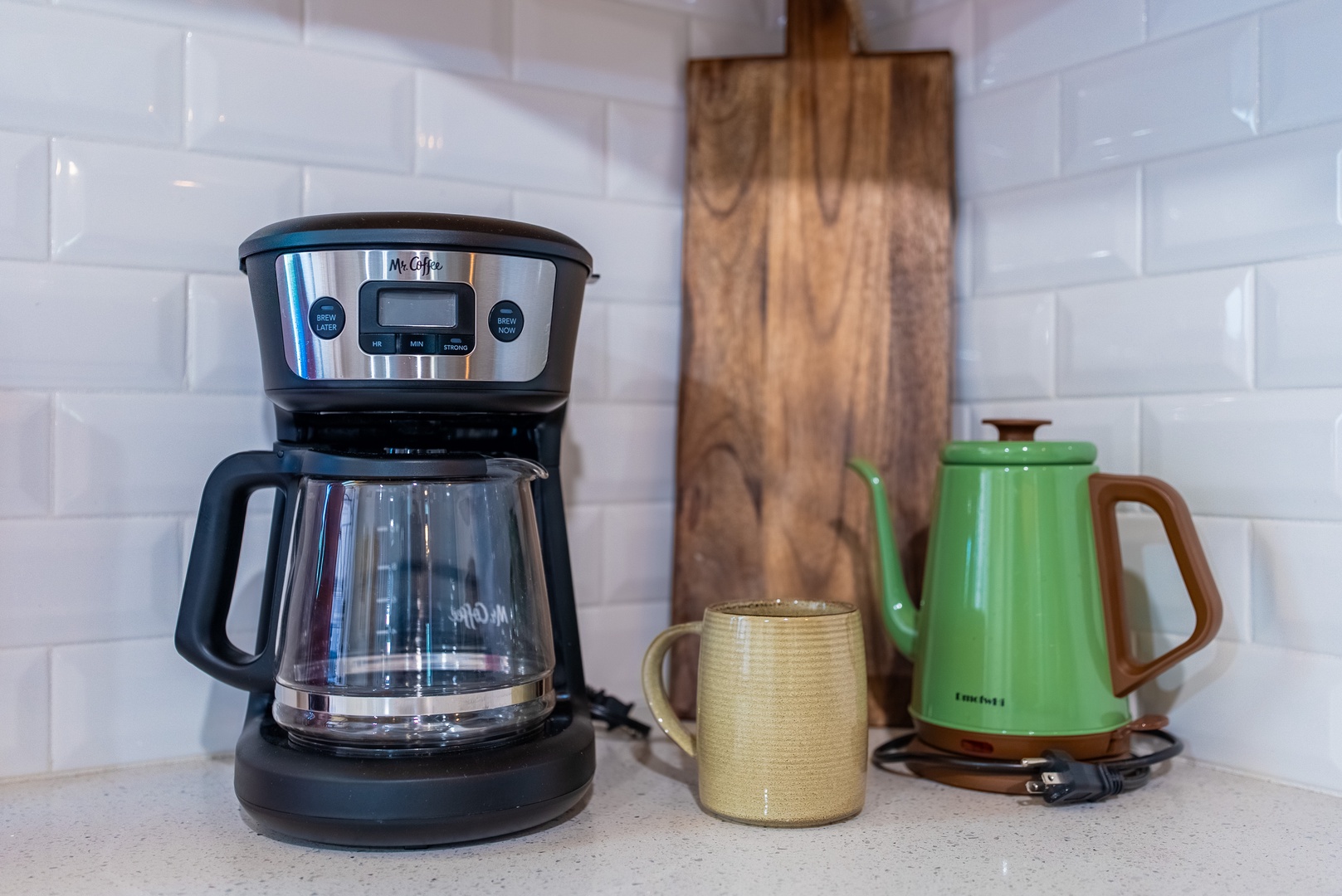 Your mornings start easy with a coffee or tea