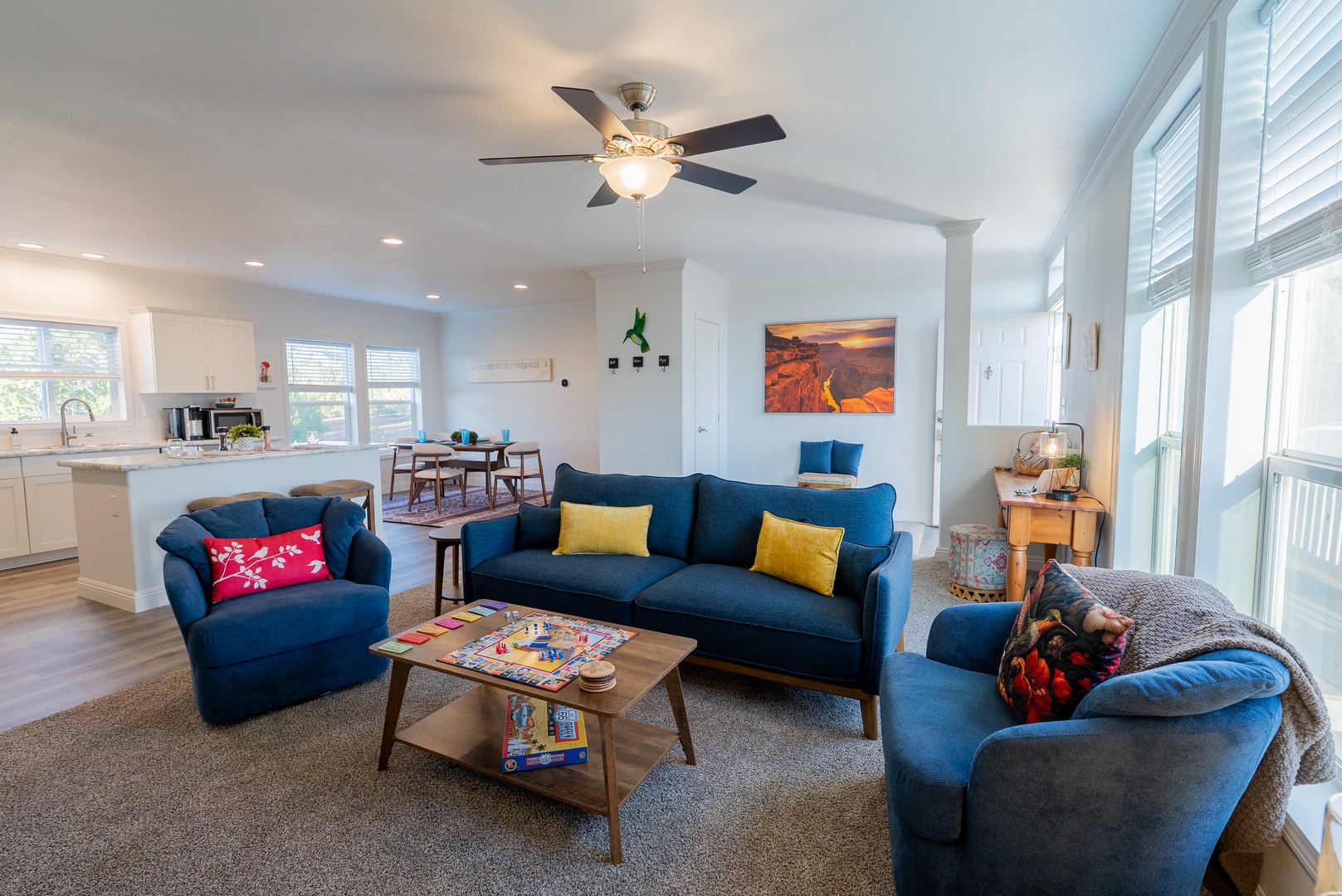 Bright, open living space perfect vacation retreat