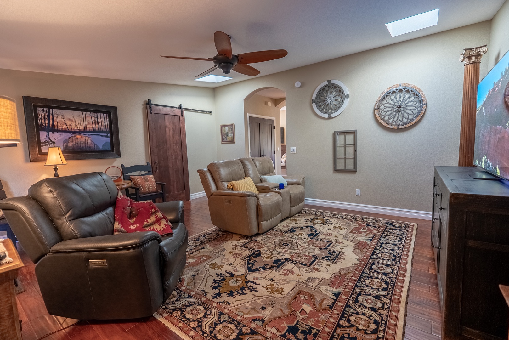 Recline and relax in comfort to watch a favorite show
