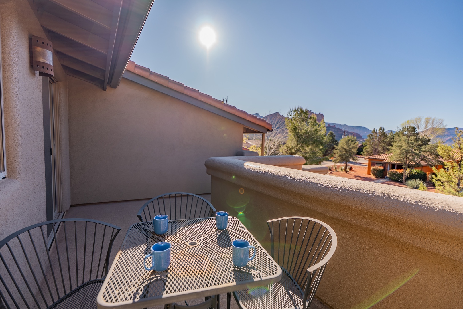 Sip your morning coffee on your private balcony while soaking in stunning mountain views and the peaceful desert landscape.