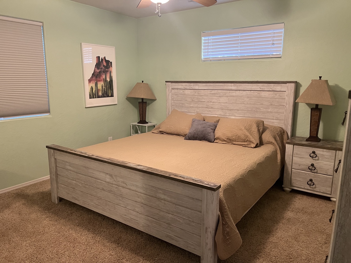 new KING bed in upstairs 3rd bedroom