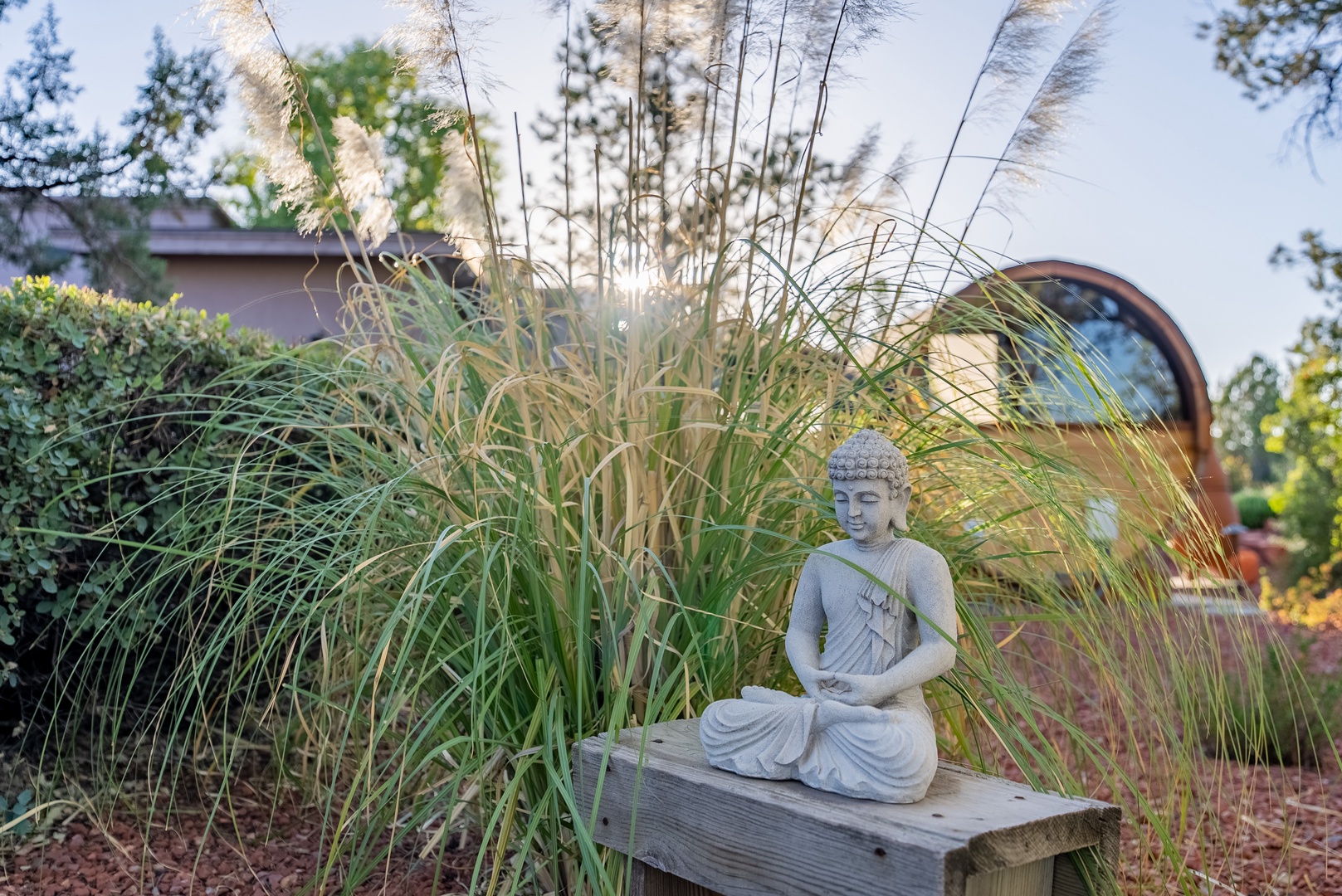 Outdoors has many peaceful meditation corners